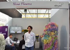Alejandro Guevara at the Nina Flowers by Violeta Flowers stand. The tinted gypsophila, in particular, were an eye-catcher at their stand.